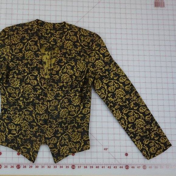 Vintage Early 80's Jacket Black & Gold Medium - Picture 7 of 9